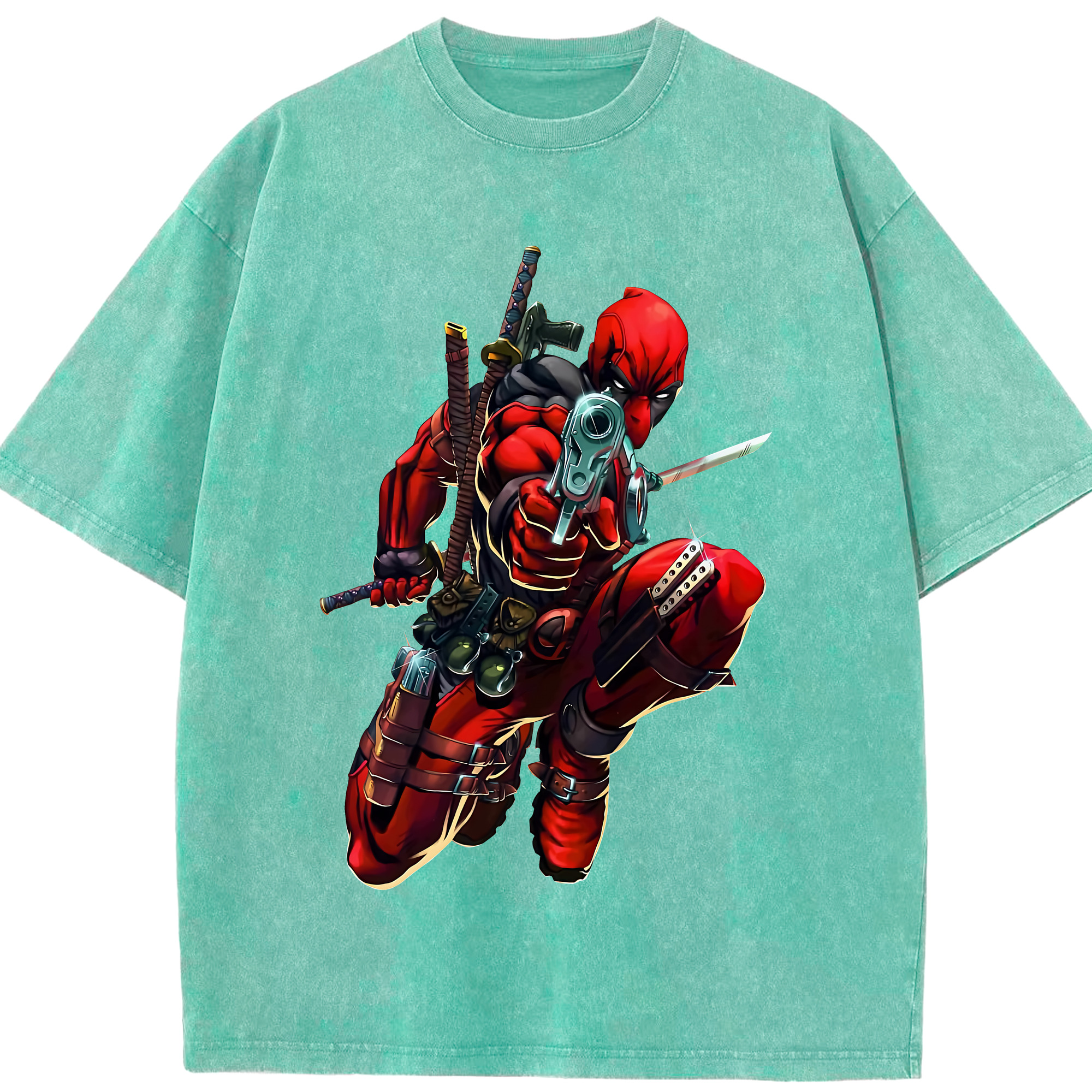 （画像用） Deadpool デッドプール 綿100% ヴィンテージ風 半袖Tシャツ（フロントプリント）